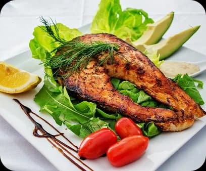 Grilled Salmon with Avocado Salad